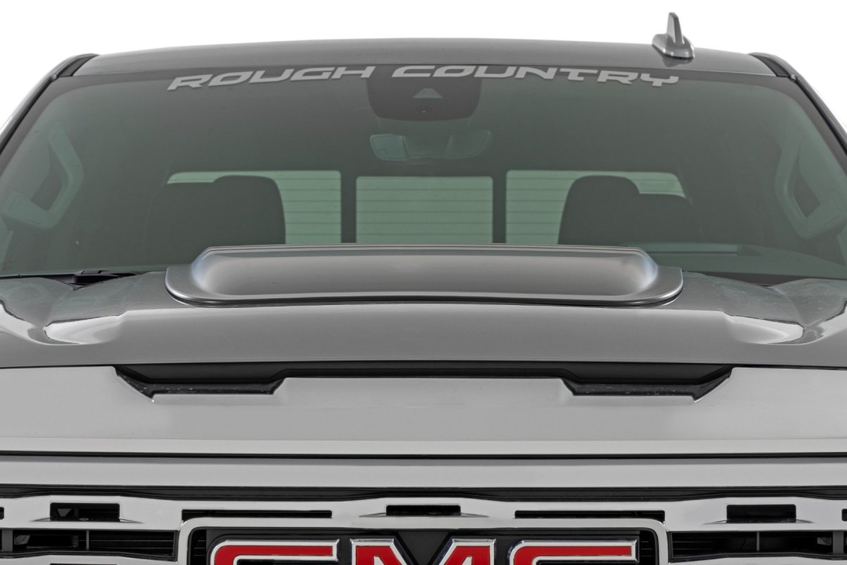 GMC Sierra 1500 Hood Scoop - Rough Country - GBA - Black - '19-'25